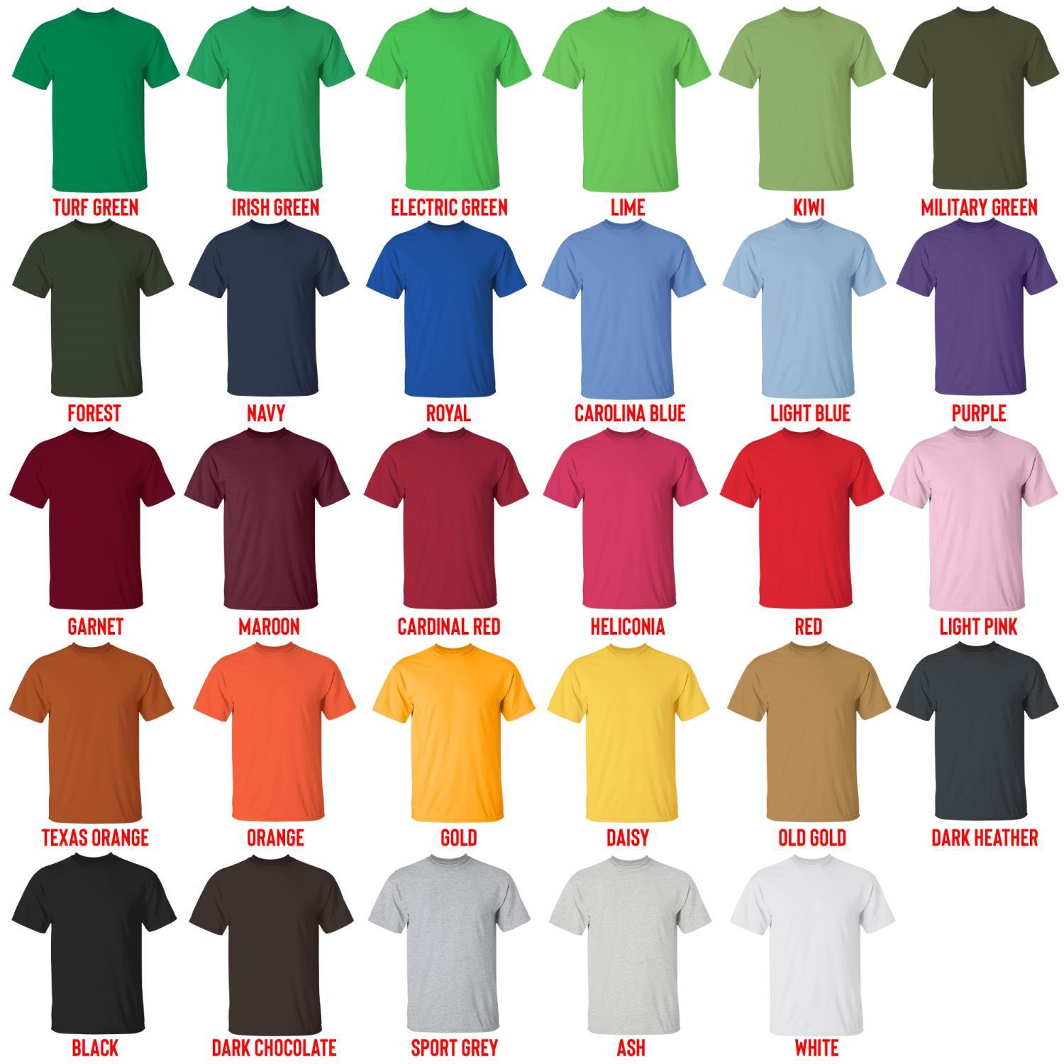 t shirt color chart - Eagles Band Store