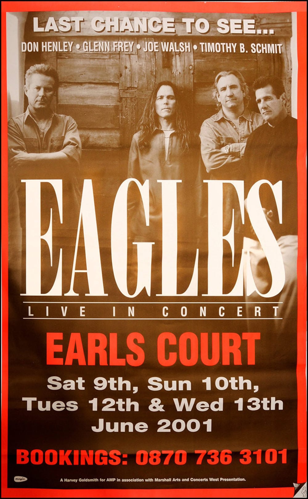 The Eagles - Original Earls Court poster